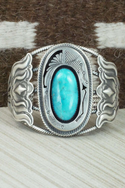 Turquoise and Sterling Silver Bracelet - Navajo