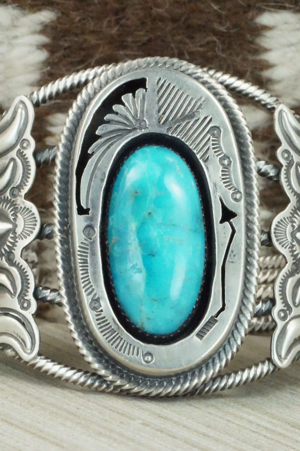 Turquoise and Sterling Silver Bracelet - Navajo