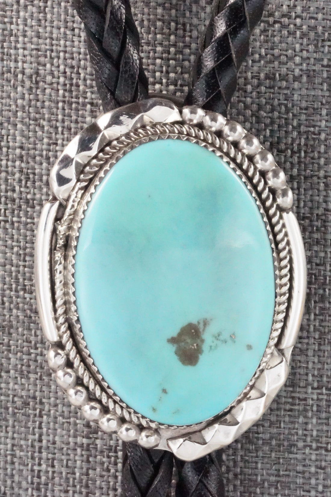 Turquoise & Sterling Silver Bolo Tie - Kenny Calavaza