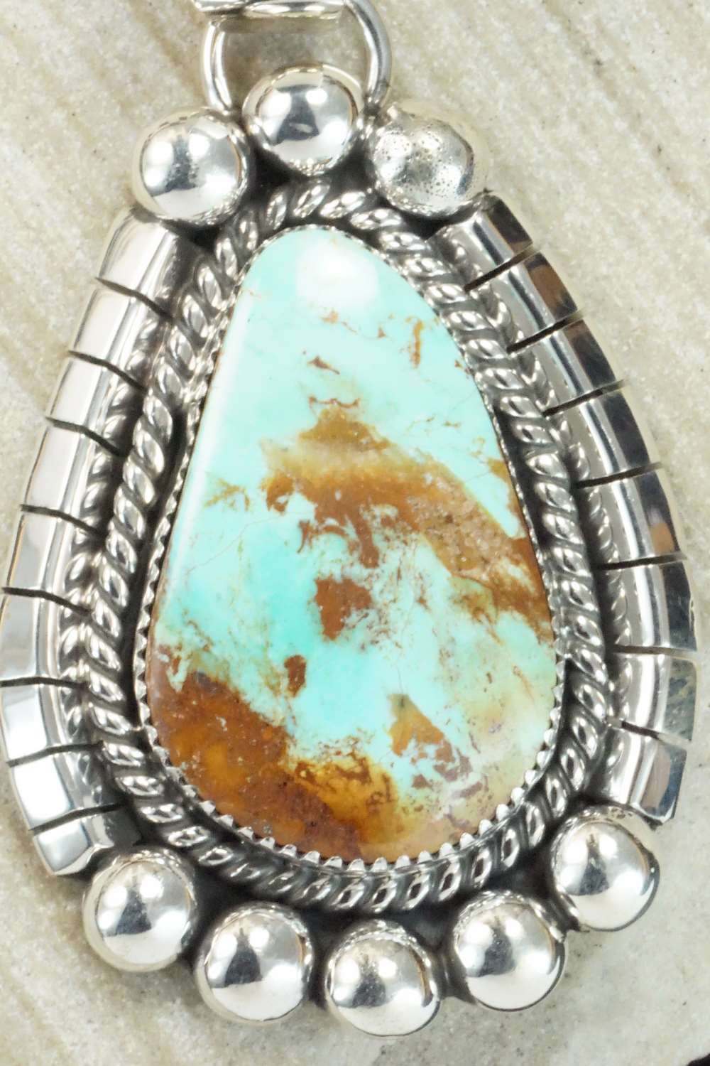 Turquoise & Sterling Silver Pendant - Elroy Chavez