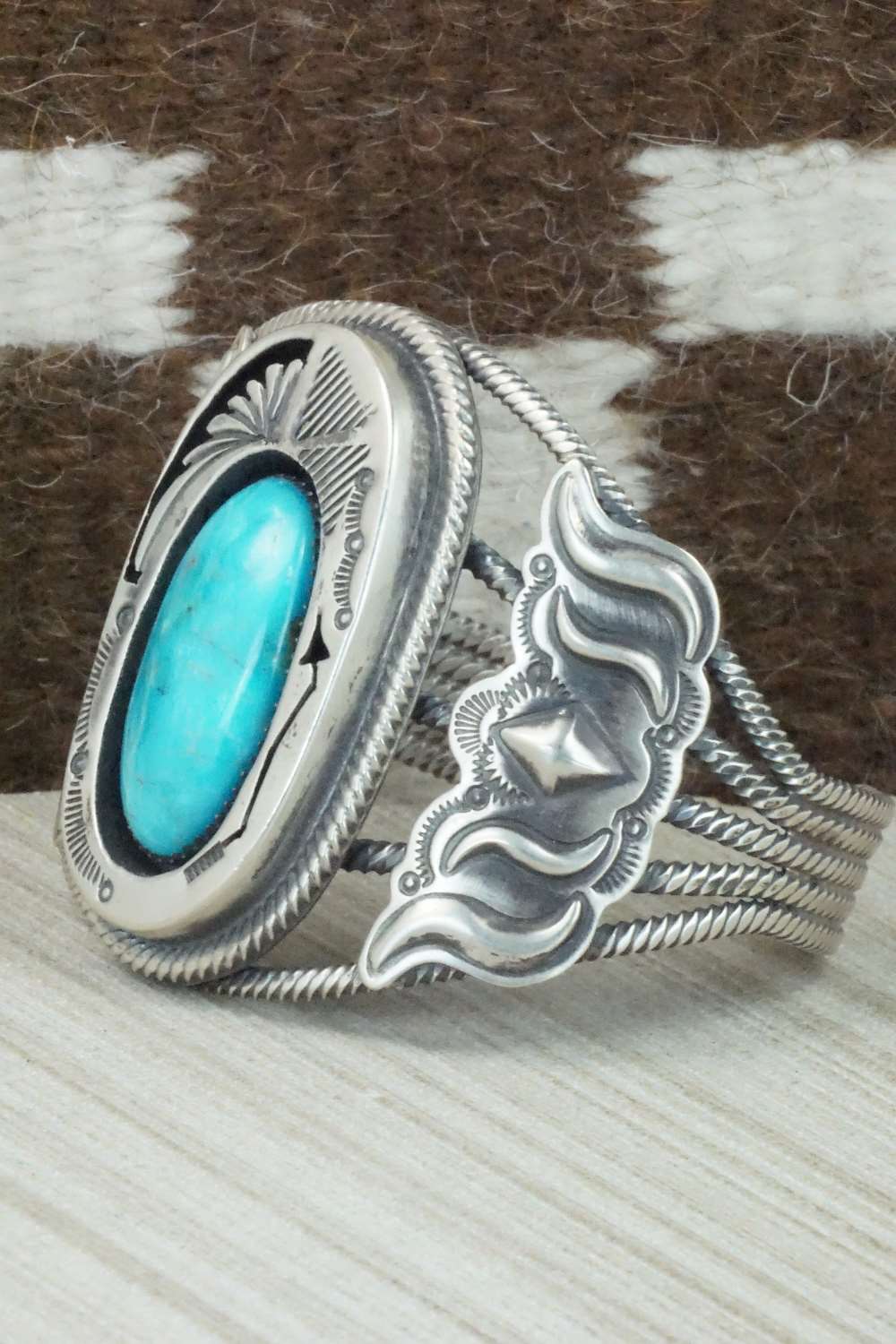 Turquoise and Sterling Silver Bracelet - Navajo