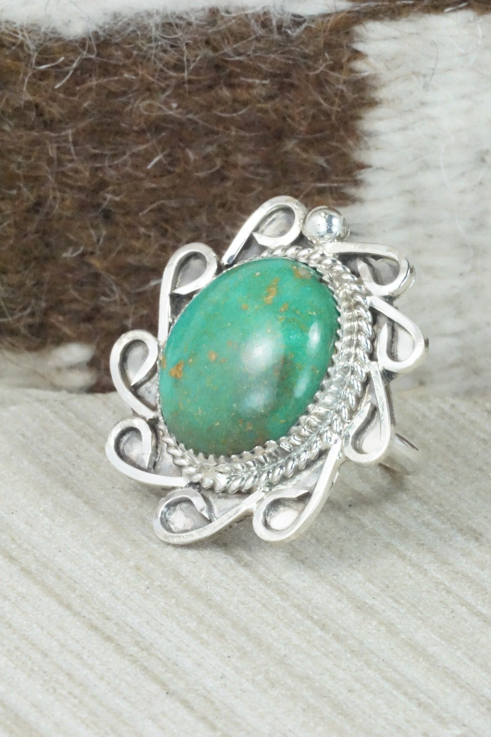 Turquoise & Sterling Silver Ring - DeAnna Nez - Size 10