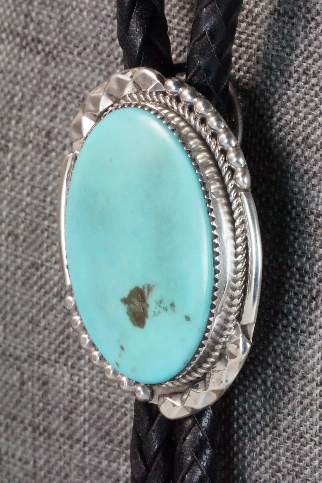 Turquoise & Sterling Silver Bolo Tie - Kenny Calavaza