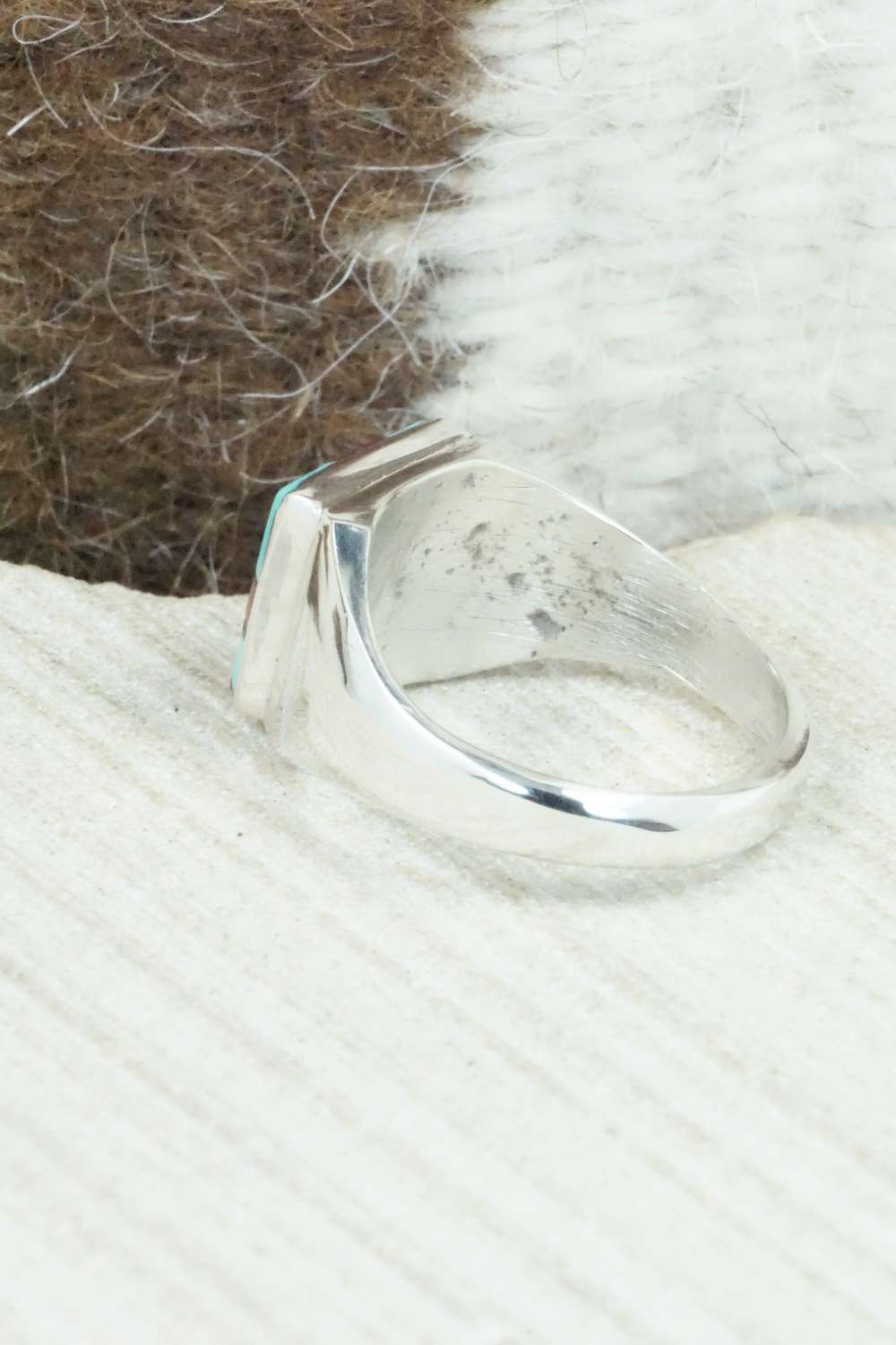 Multi Stone & Sterling Silver Ring - Herbert Kallestewa - Size 9.5
