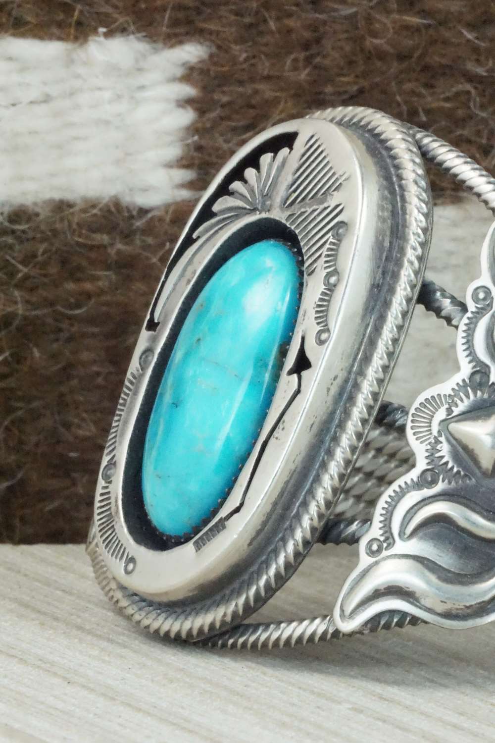 Turquoise and Sterling Silver Bracelet - Navajo