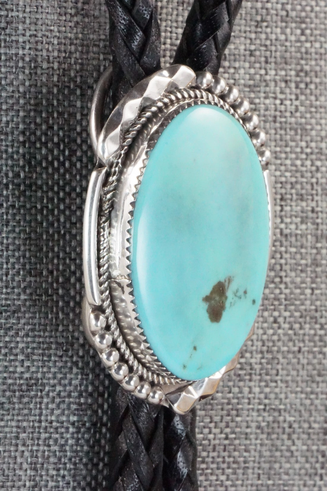 Turquoise & Sterling Silver Bolo Tie - Kenny Calavaza