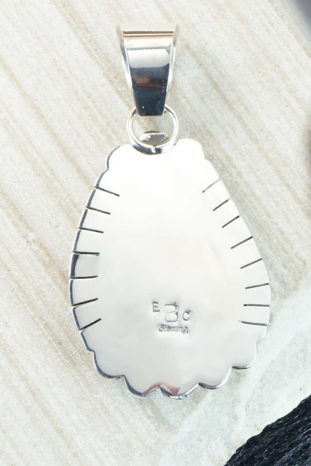 Turquoise & Sterling Silver Pendant - Elroy Chavez