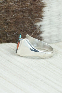 Multi Stone & Sterling Silver Ring - Herbert Kallestewa - Size 9.5