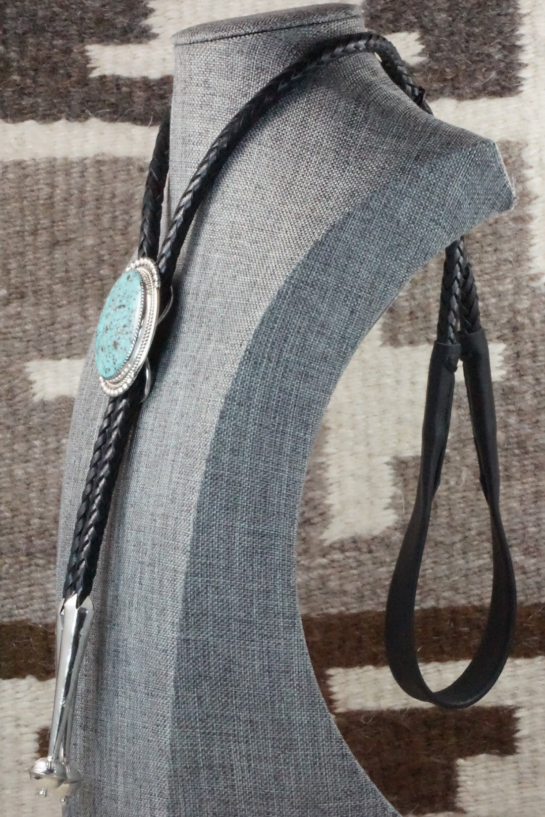 Turquoise & Sterling Silver Bolo Tie - Kenny Calavaza