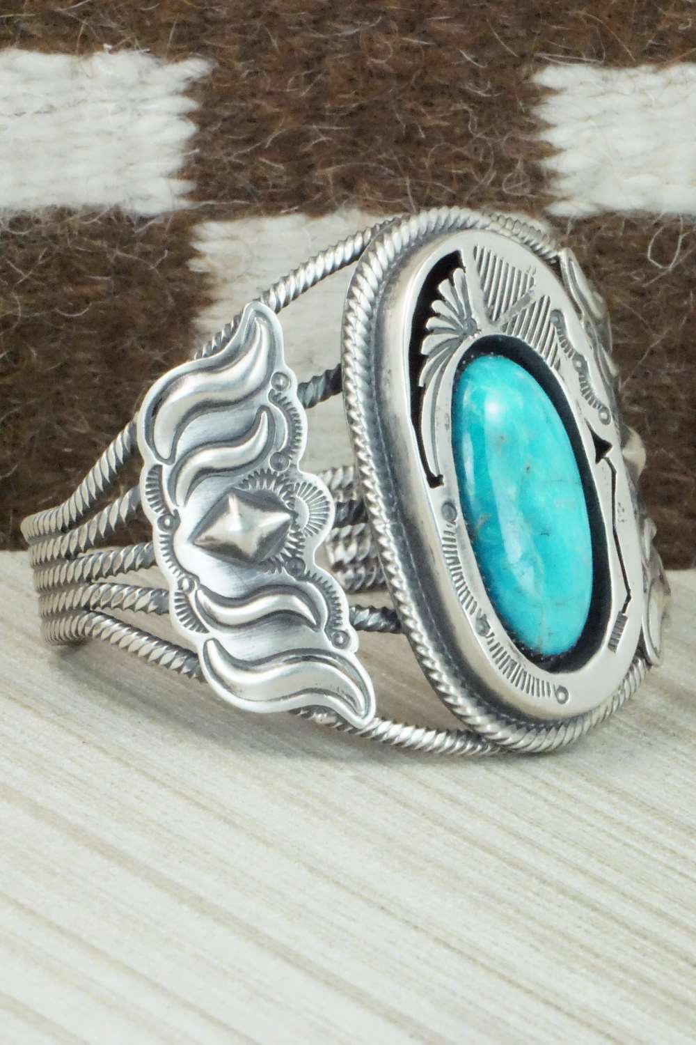 Turquoise and Sterling Silver Bracelet - Navajo