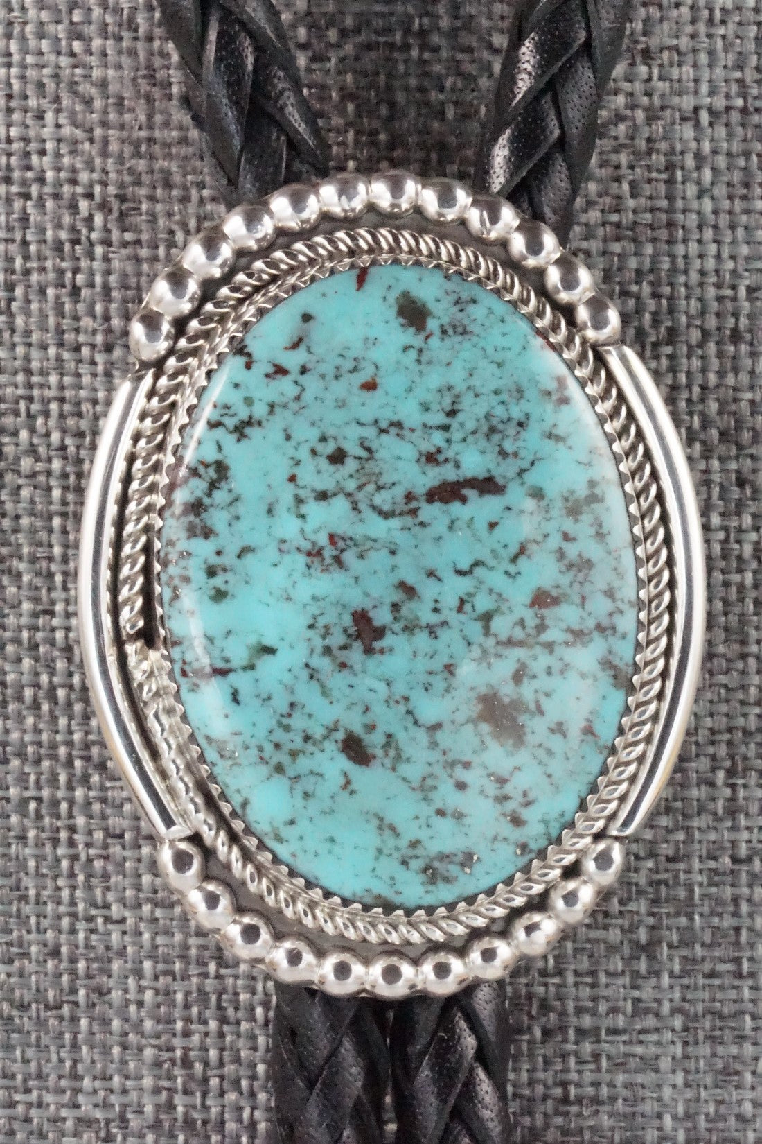 Turquoise & Sterling Silver Bolo Tie - Kenny Calavaza