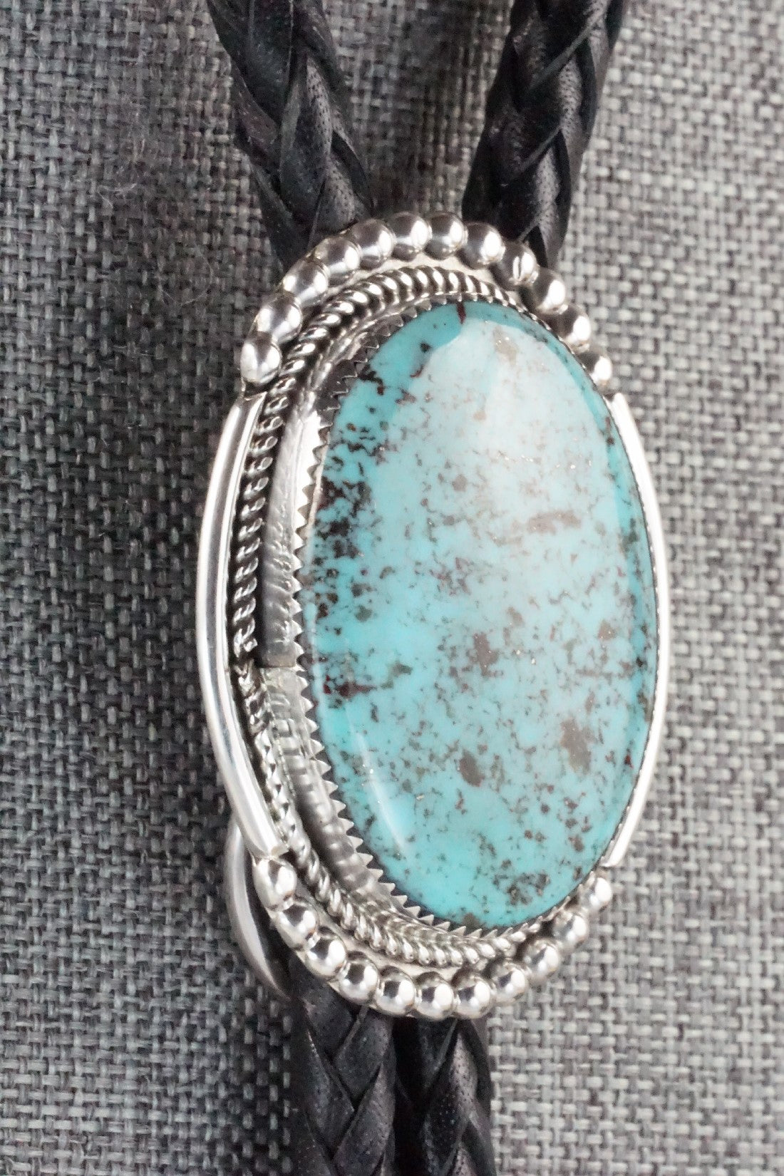 Turquoise & Sterling Silver Bolo Tie - Kenny Calavaza