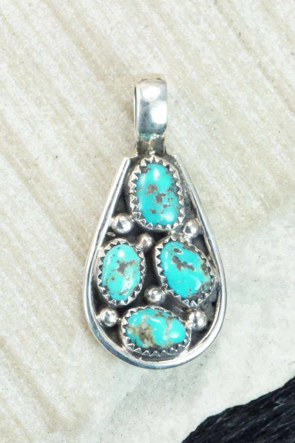 Turquoise & Sterling Silver Pendant - Priscilla Reeder