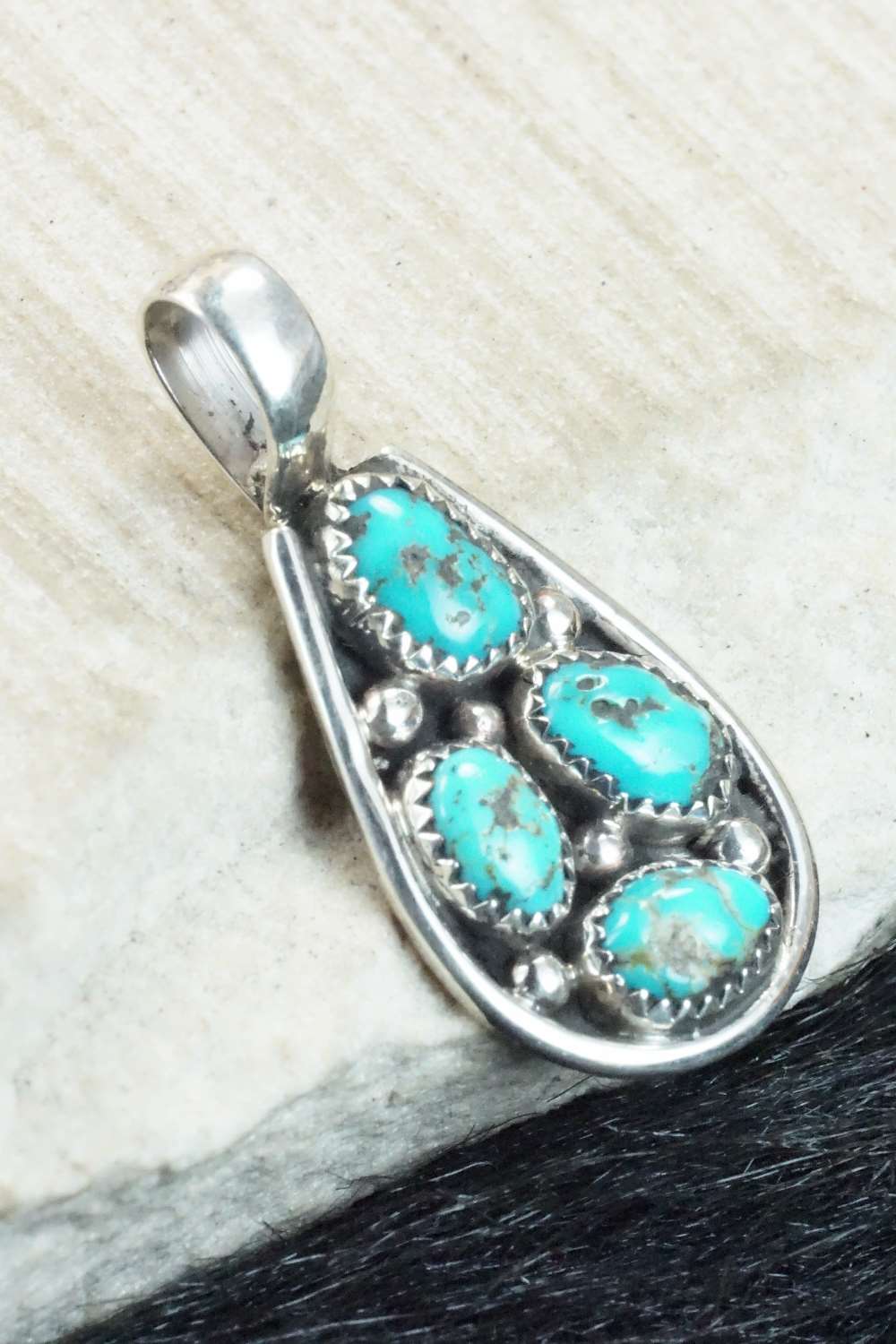 Turquoise & Sterling Silver Pendant - Priscilla Reeder