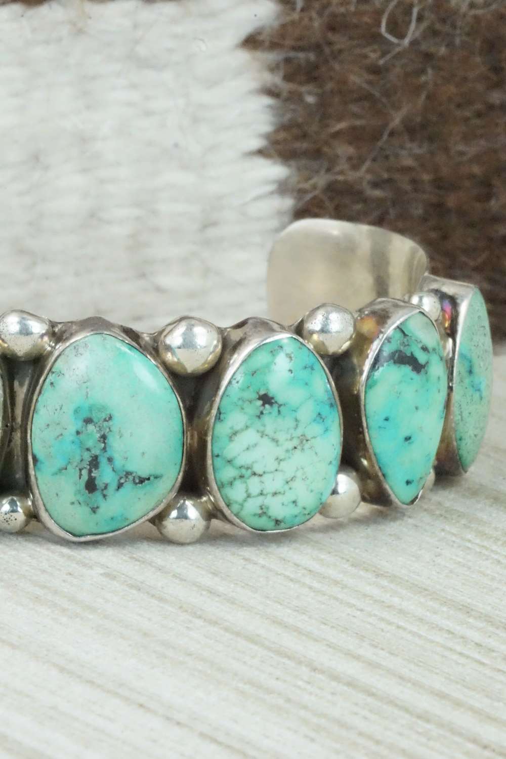 Turquoise and Sterling Silver Bracelet - Navajo