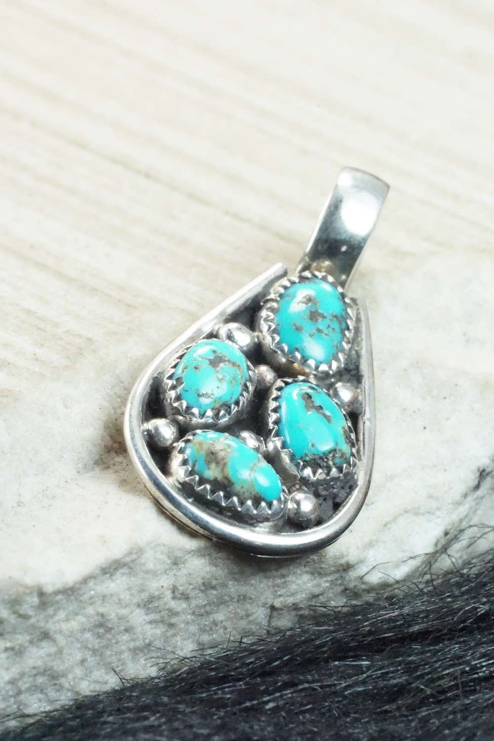 Turquoise & Sterling Silver Pendant - Priscilla Reeder