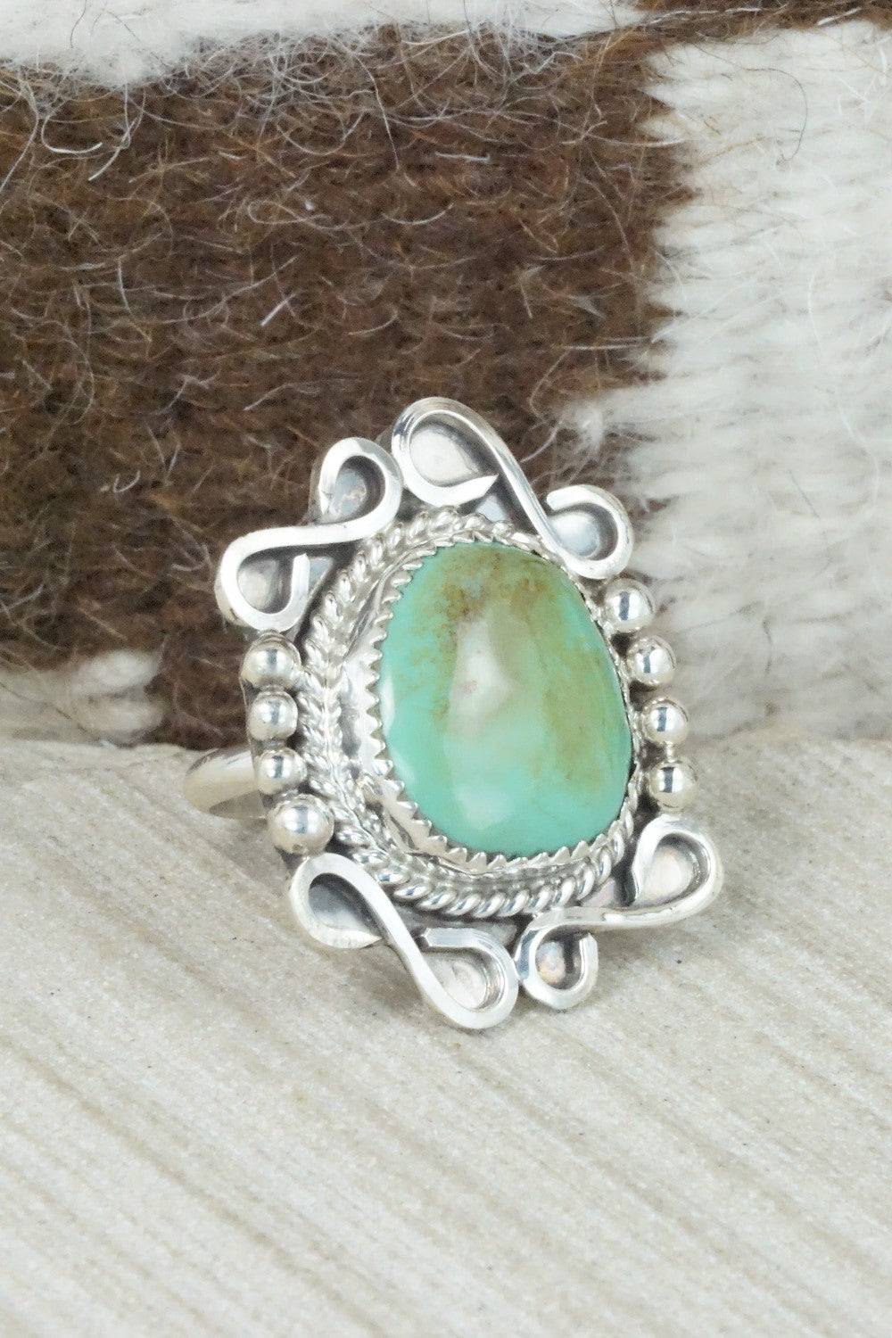 Turquoise & Sterling Silver Ring - DeAnna Nez - Size 5.75