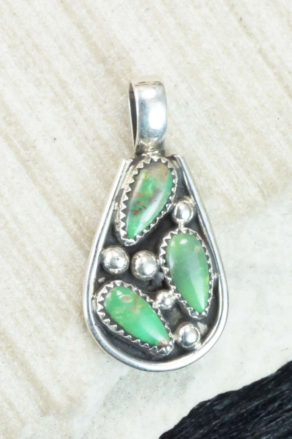 Turquoise & Sterling Silver Pendant - Priscilla Reeder