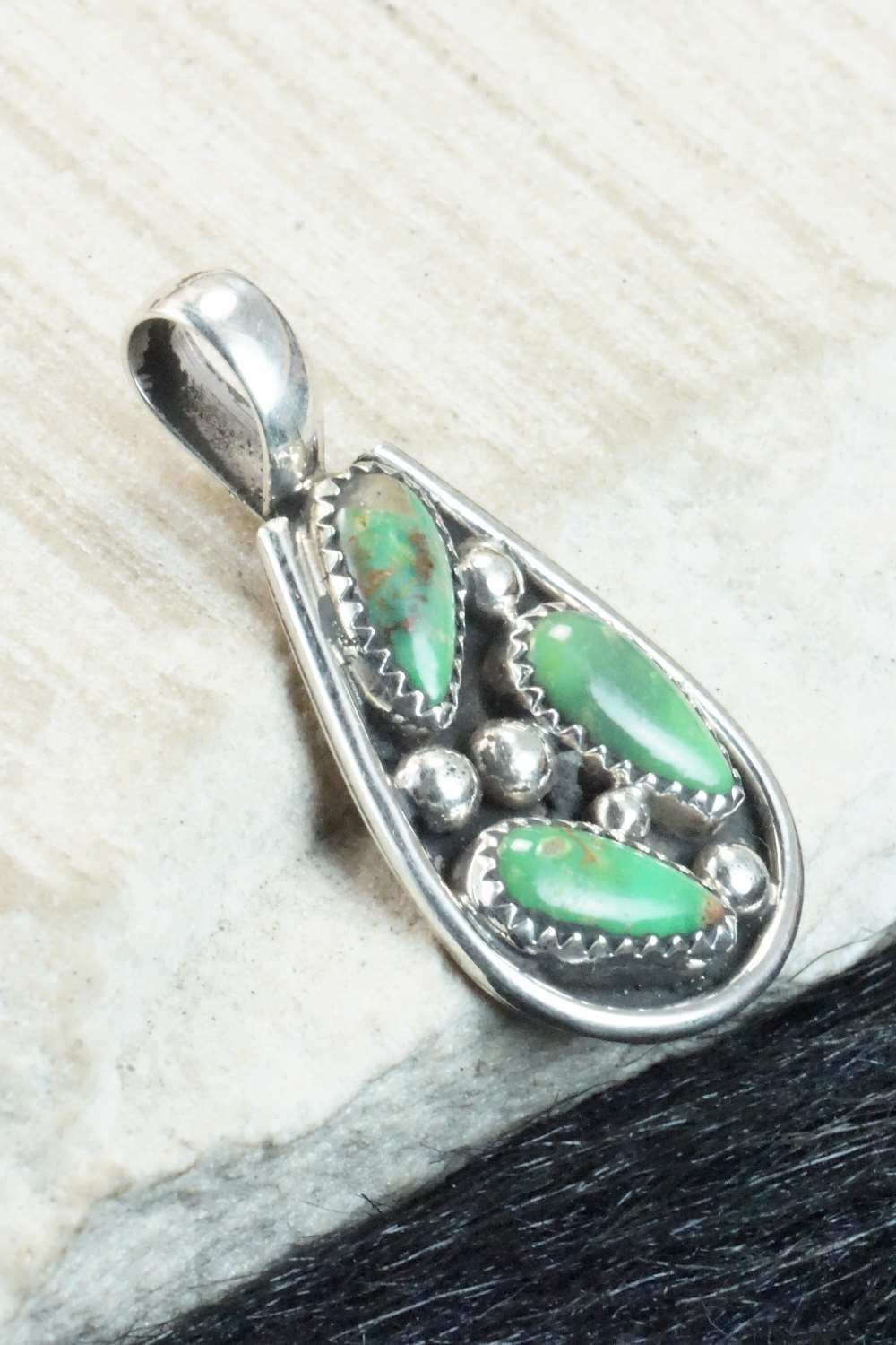 Turquoise & Sterling Silver Pendant - Priscilla Reeder