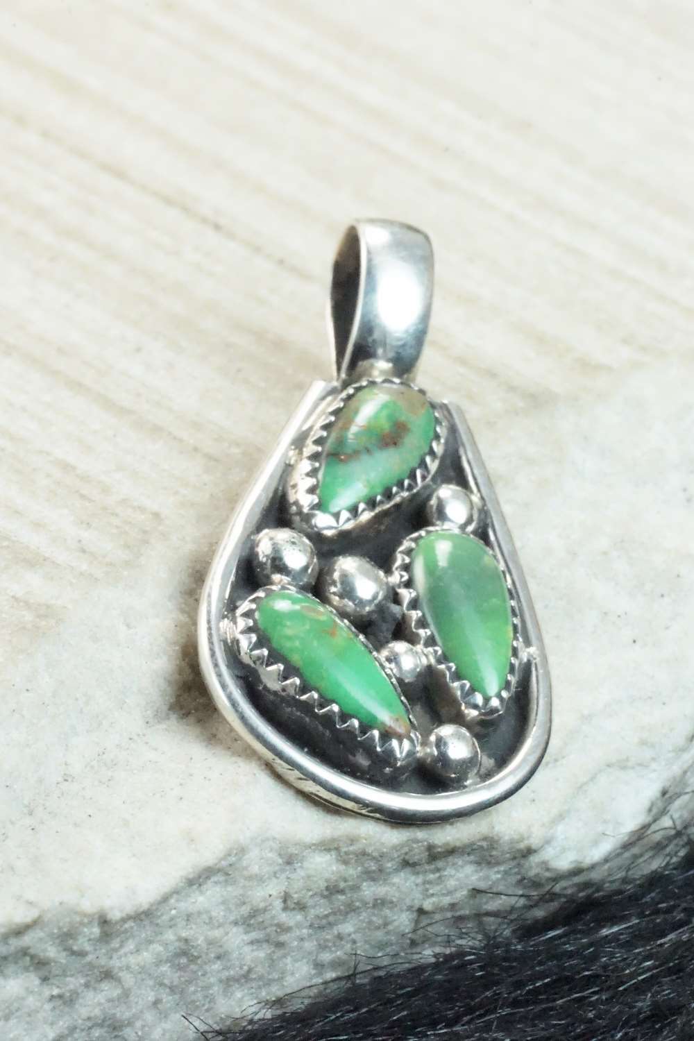 Turquoise & Sterling Silver Pendant - Priscilla Reeder