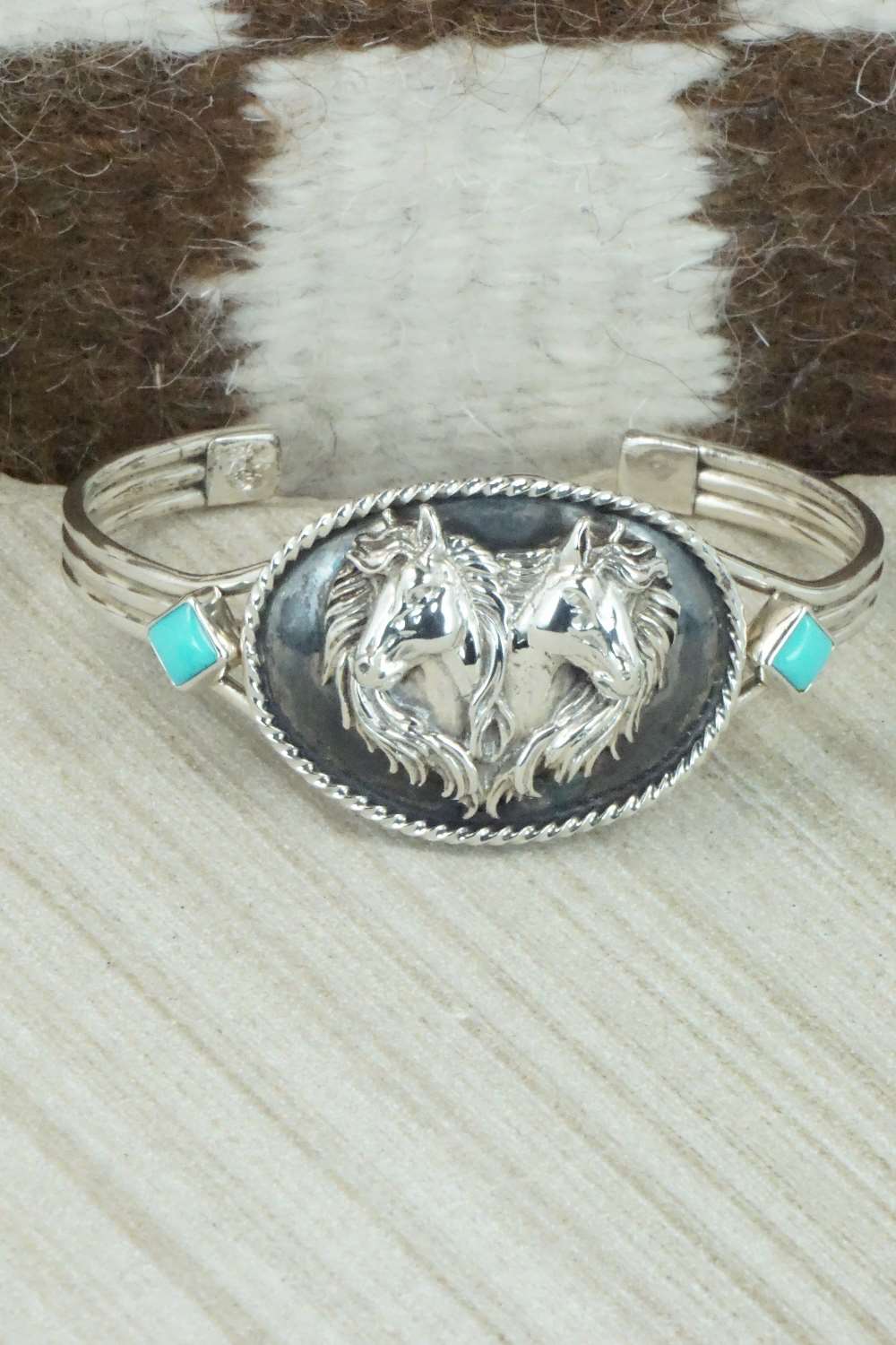 Turquoise and Sterling Silver Bracelet - Navajo