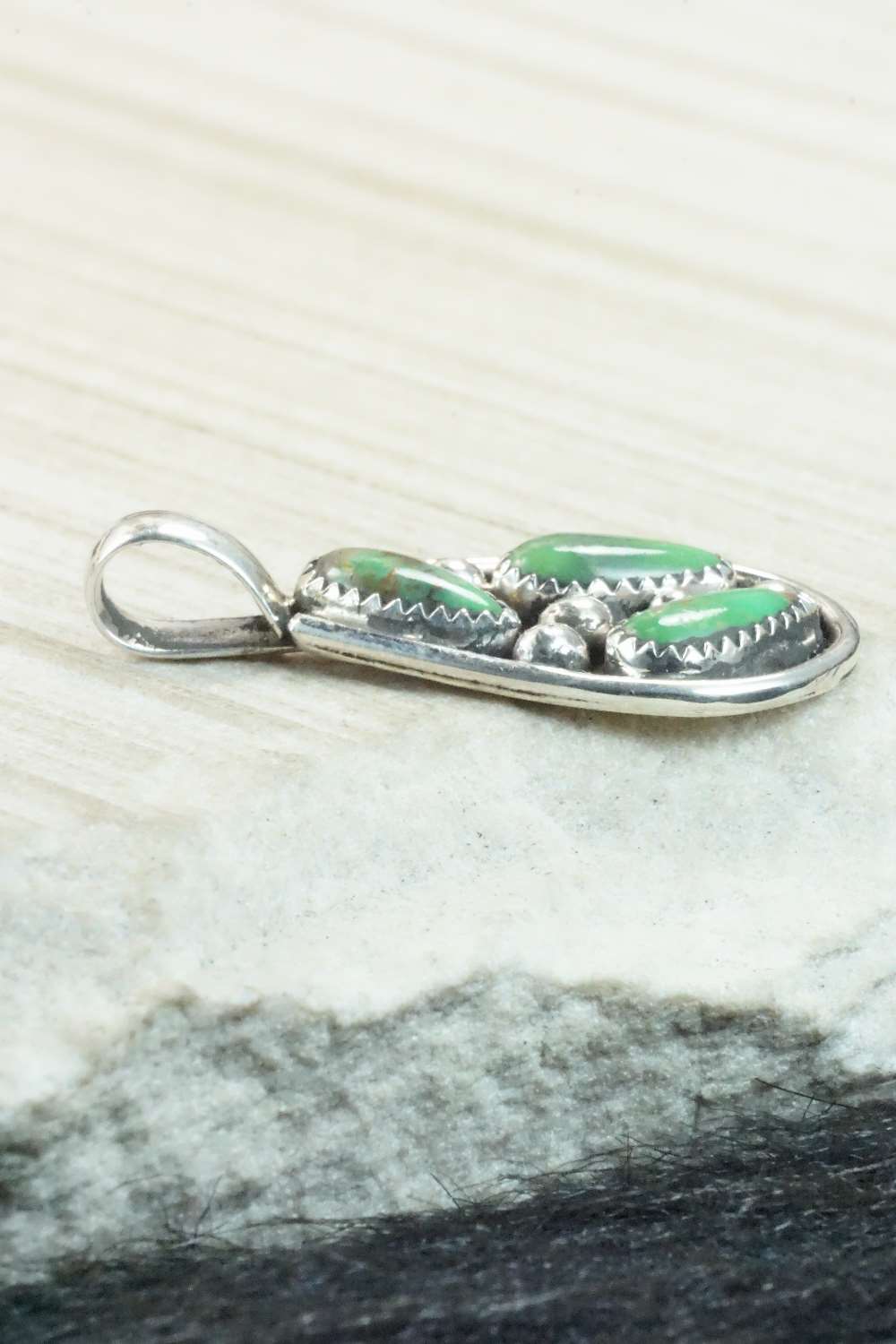 Turquoise & Sterling Silver Pendant - Priscilla Reeder