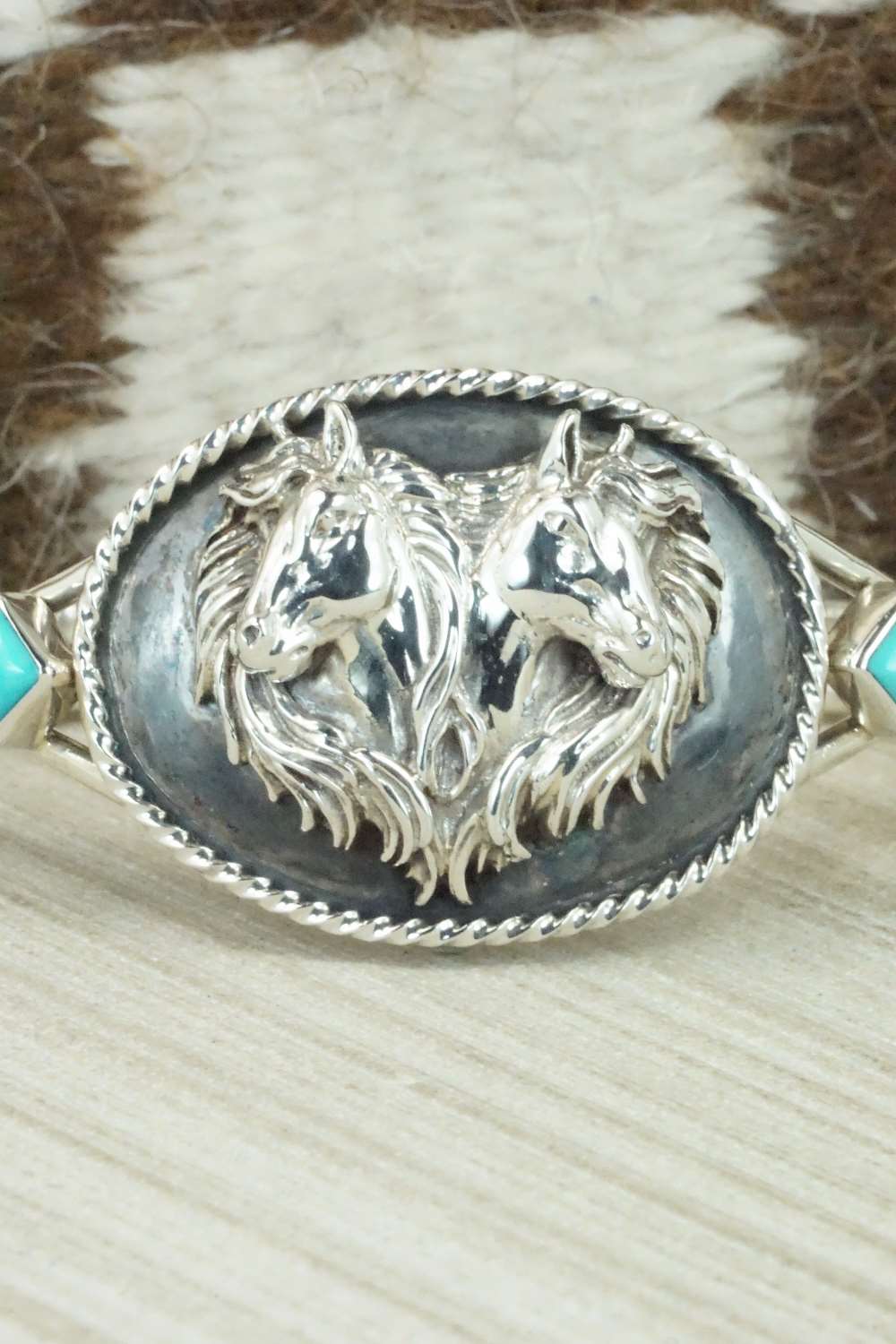 Turquoise and Sterling Silver Bracelet - Navajo