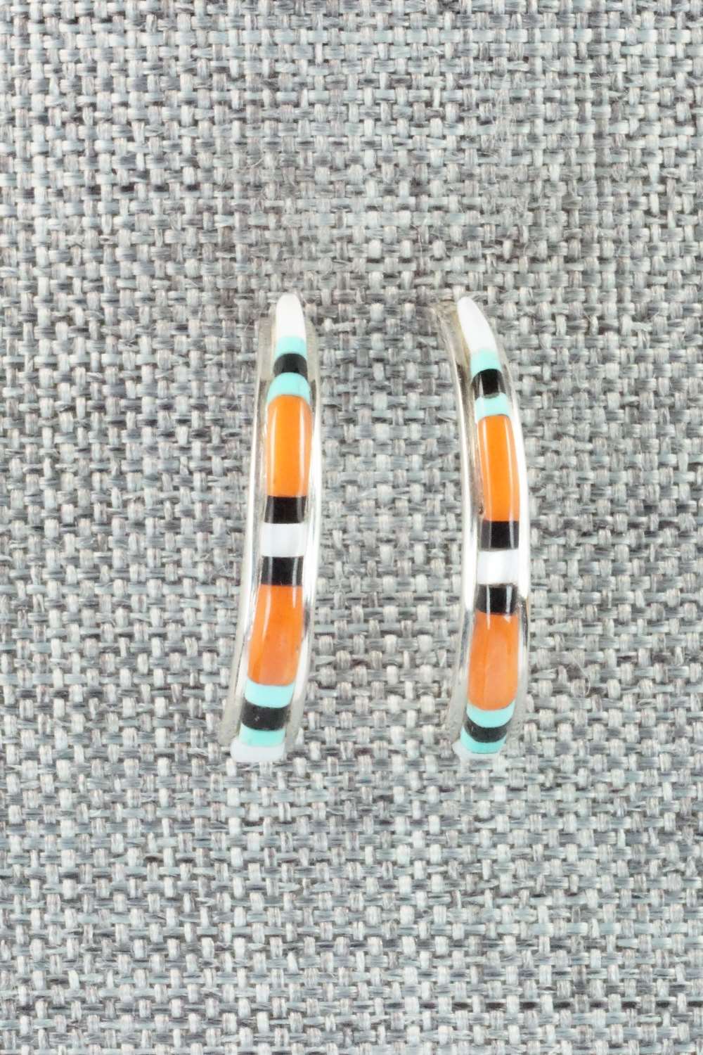 Multi Stone & Sterling Silver Inlay Earrings - Jeanette Chavez