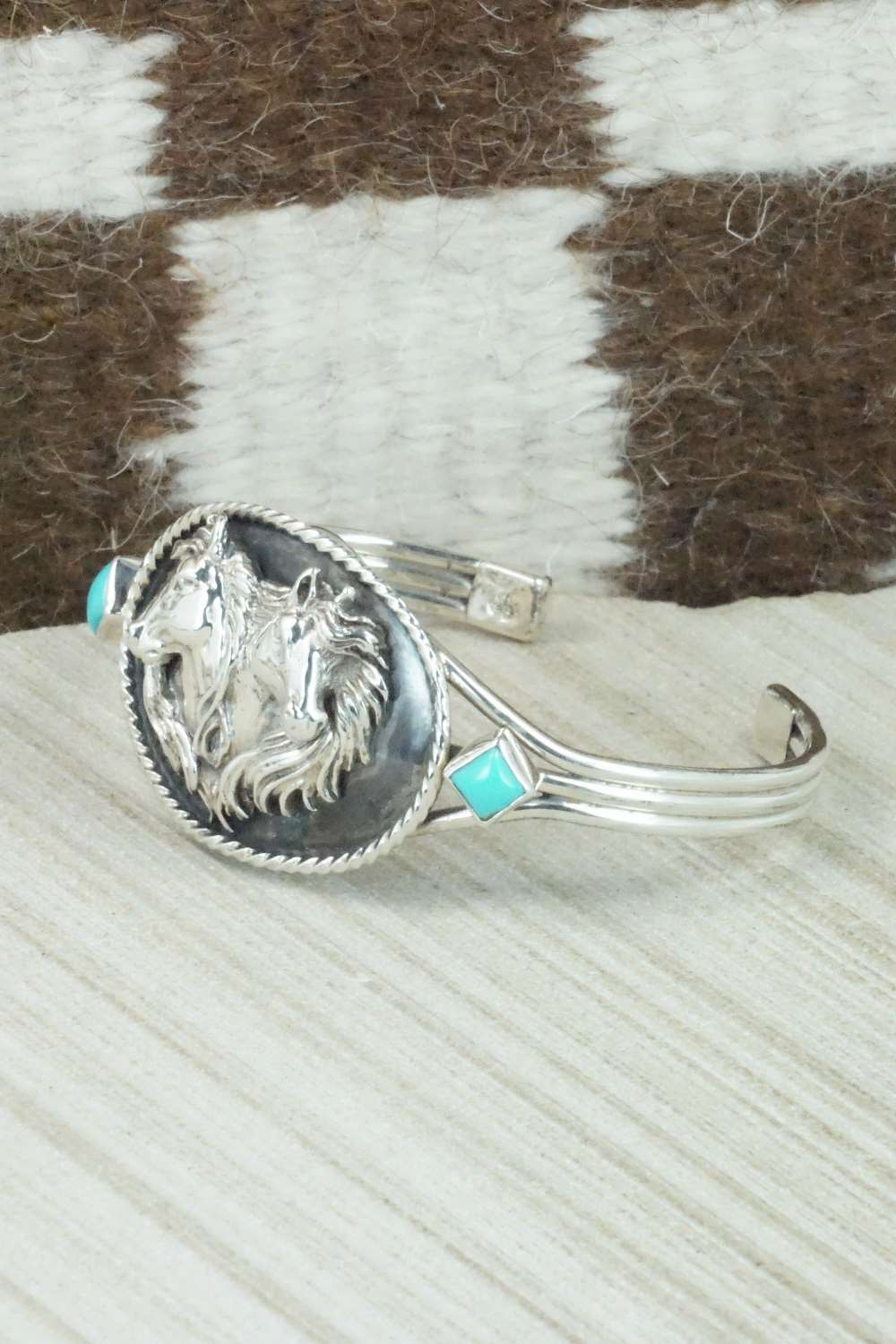Turquoise and Sterling Silver Bracelet - Navajo