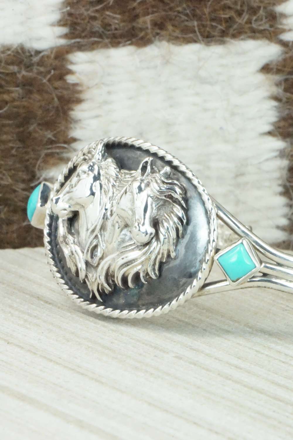Turquoise and Sterling Silver Bracelet - Navajo