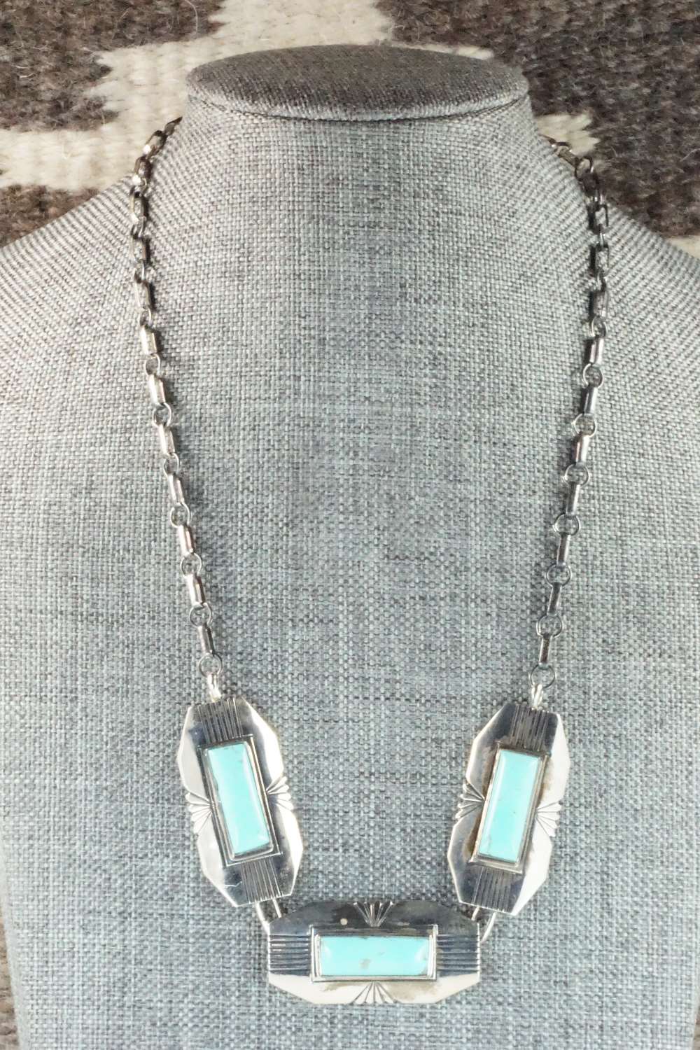 Turquoise & Sterling Silver Necklace - Navajo