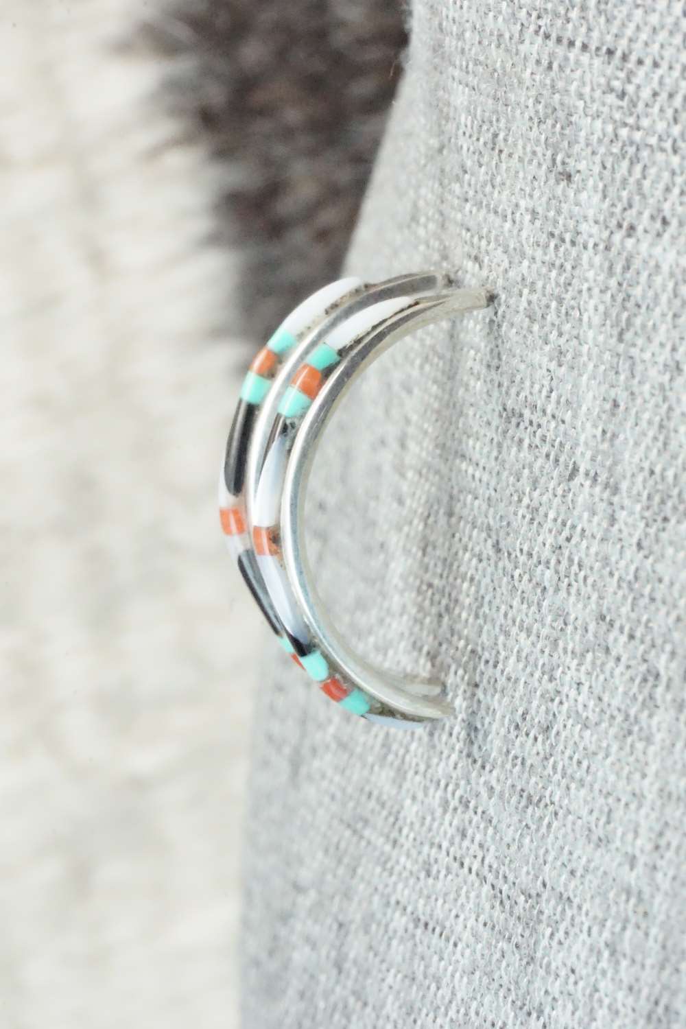 Multi Stone & Sterling Silver Inlay Earrings - Jeanette Chavez