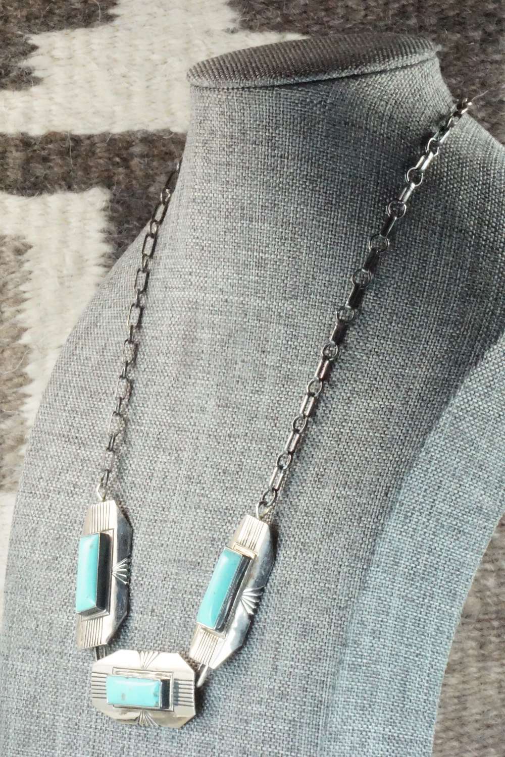 Turquoise & Sterling Silver Necklace - Navajo