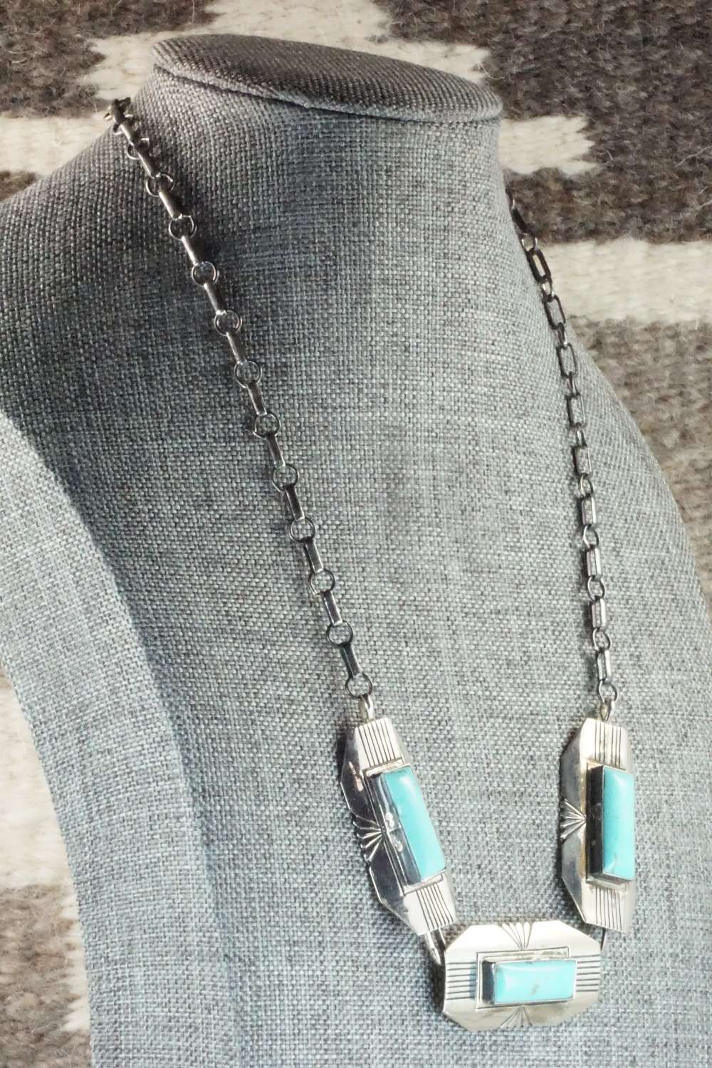 Turquoise & Sterling Silver Necklace - Navajo
