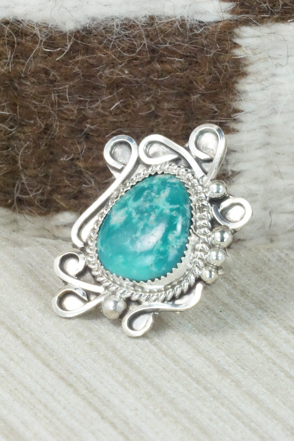 Turquoise & Sterling Silver Ring - DeAnna Nez - Size 7.25