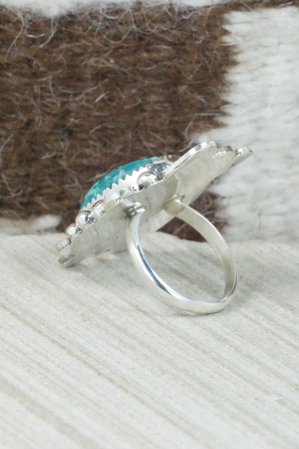 Turquoise & Sterling Silver Ring - DeAnna Nez - Size 7.25