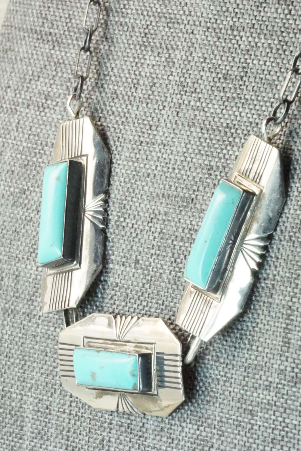 Turquoise & Sterling Silver Necklace - Navajo
