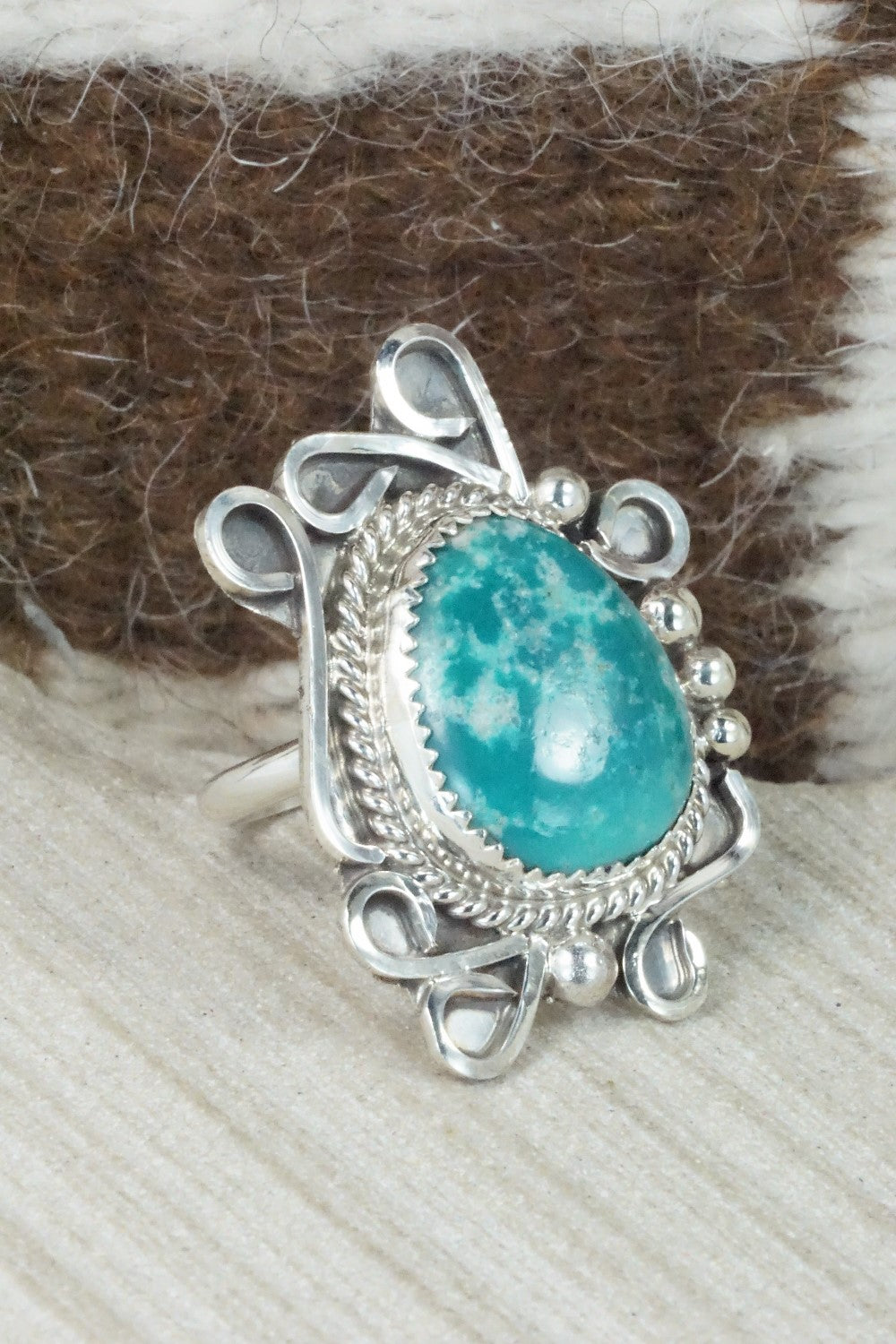 Turquoise & Sterling Silver Ring - DeAnna Nez - Size 7.25