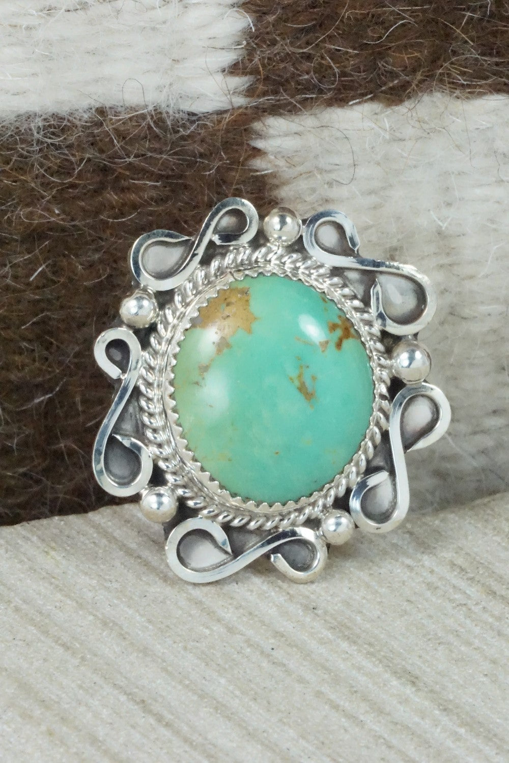 Turquoise & Sterling Silver Ring - DeAnna Nez - Size 8