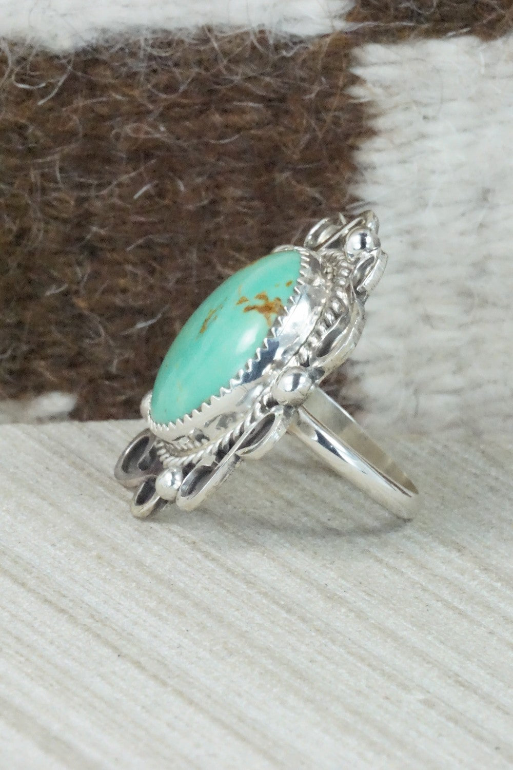 Turquoise & Sterling Silver Ring - DeAnna Nez - Size 8