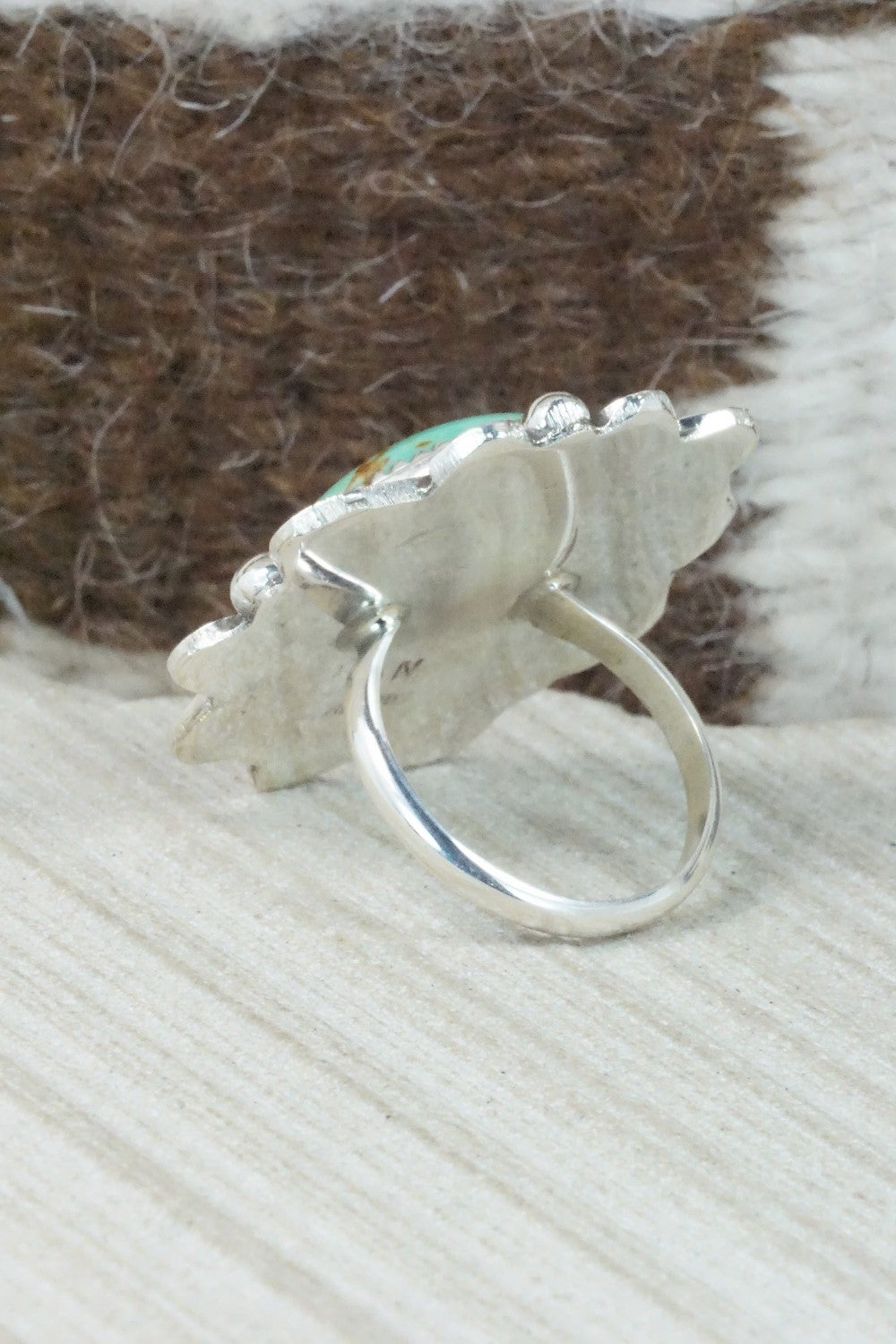 Turquoise & Sterling Silver Ring - DeAnna Nez - Size 8
