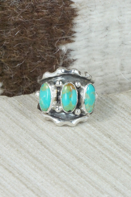 Turquoise & Sterling Silver Ring - Andrew Vandever - Size 5.75