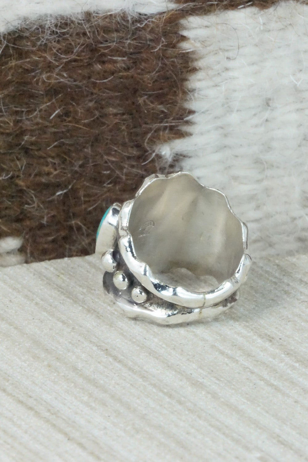 Turquoise & Sterling Silver Ring - Andrew Vandever - Size 5.75