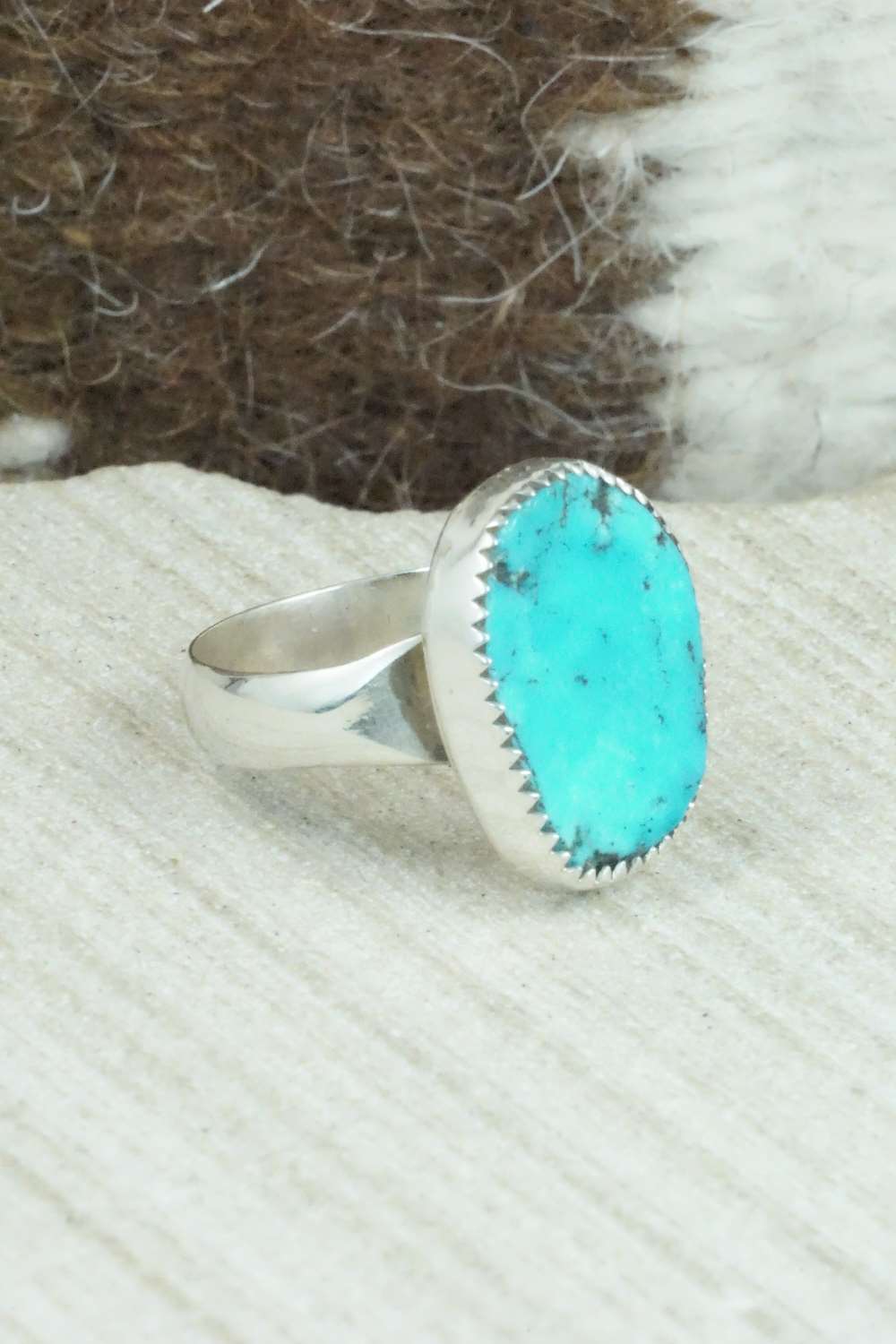 Turquoise & Sterling Silver Ring - Priscilla Reeder - Size 6