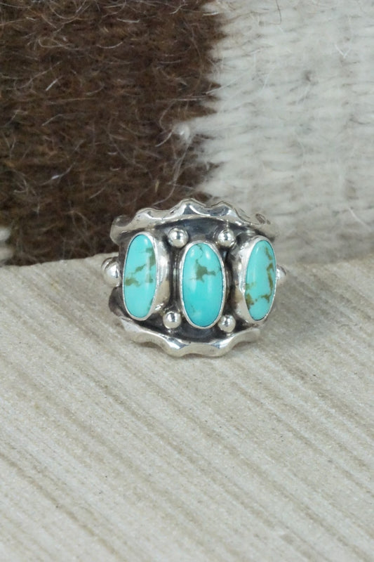 Turquoise & Sterling Silver Ring - Andrew Vandever - Size 6.5