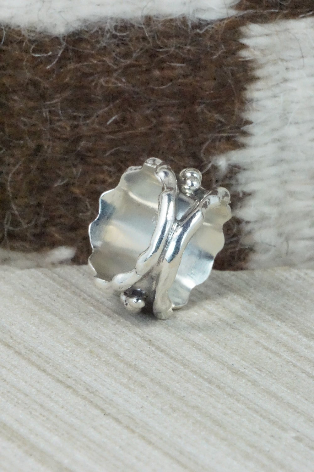 Turquoise & Sterling Silver Ring - Andrew Vandever - Size 6.5