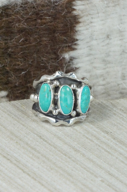 Turquoise & Sterling Silver Ring - Andrew Vandever - Size 7.5