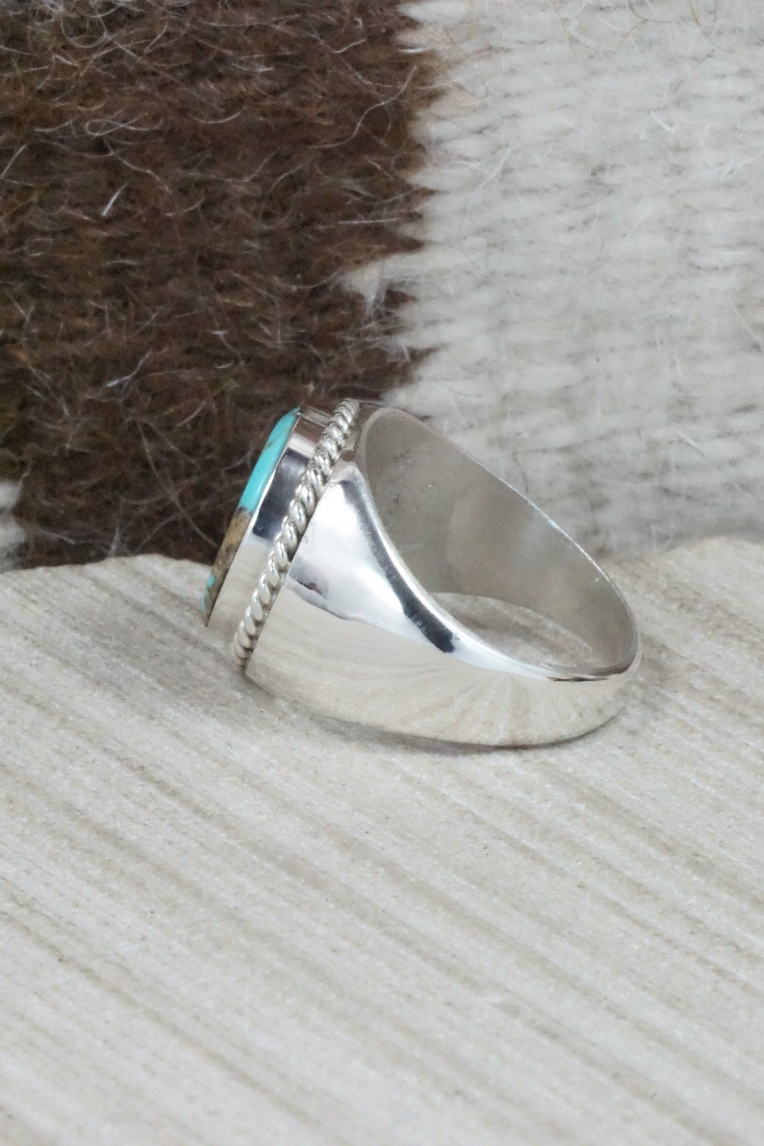 Turquoise & Sterling Silver Ring - Arlen Quetawki Jr. - Size 10