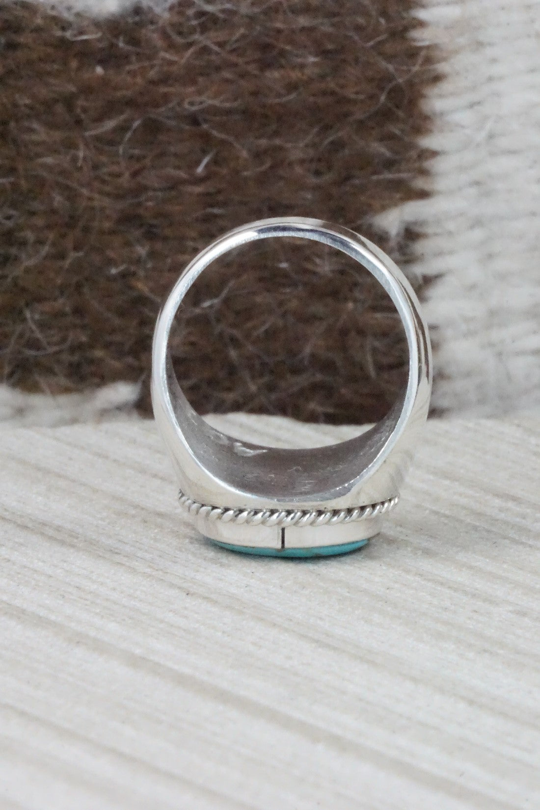 Turquoise & Sterling Silver Ring - Arlen Quetawki Jr. - Size 10