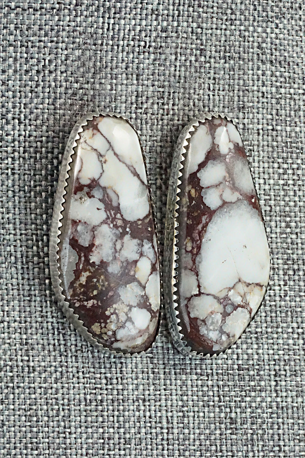 Wild Horse & Sterling Silver Earrings - Leslie Nez